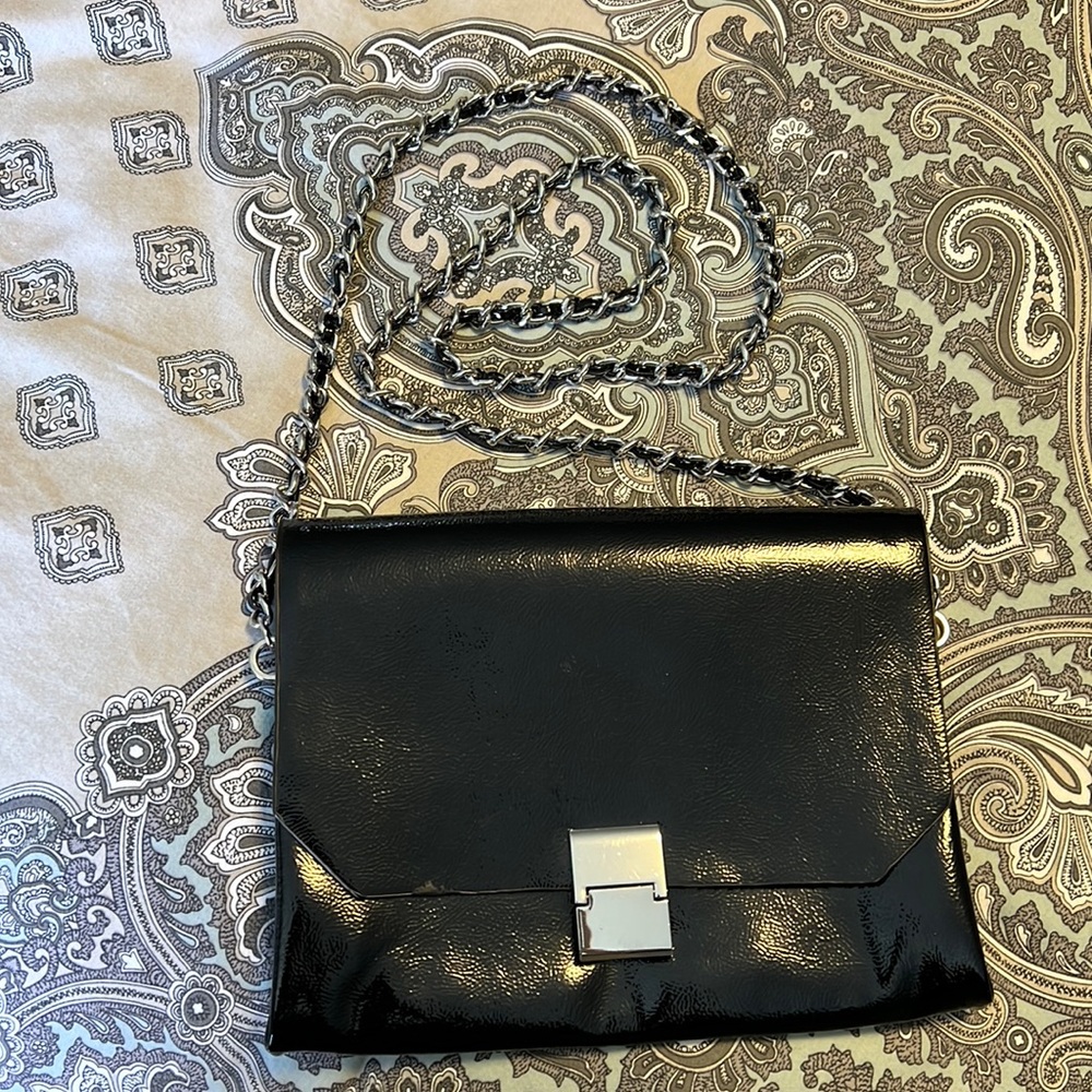 ZARA Trafaluc Faux Patent Leather Chain Strap Bag